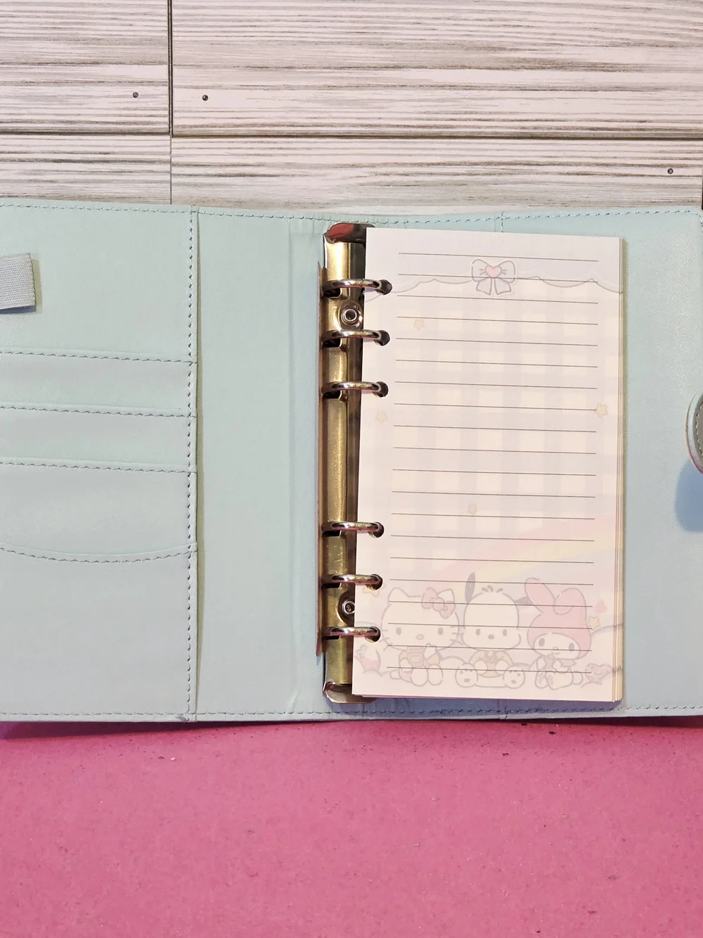 Sanrio Bad Badtz-Maru Light Blue A6 Binder w Matching Sanrio Paper
